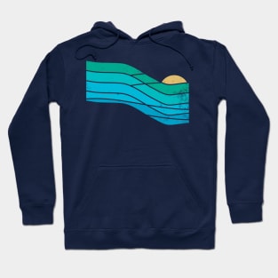 70s Sunset Ocean waves Hoodie